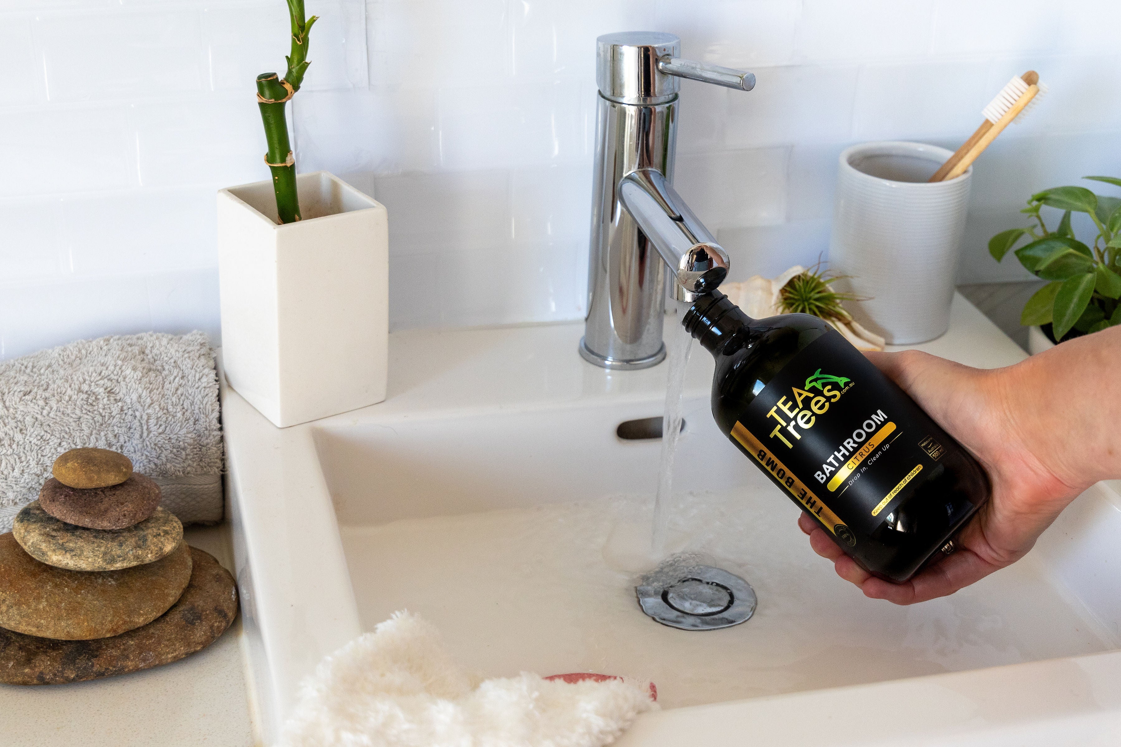 Kitchen & Bathroom Eco Trio - 3 bottles, 12 tablets plus 2 free bamboo cloths (valued at $18.50)
