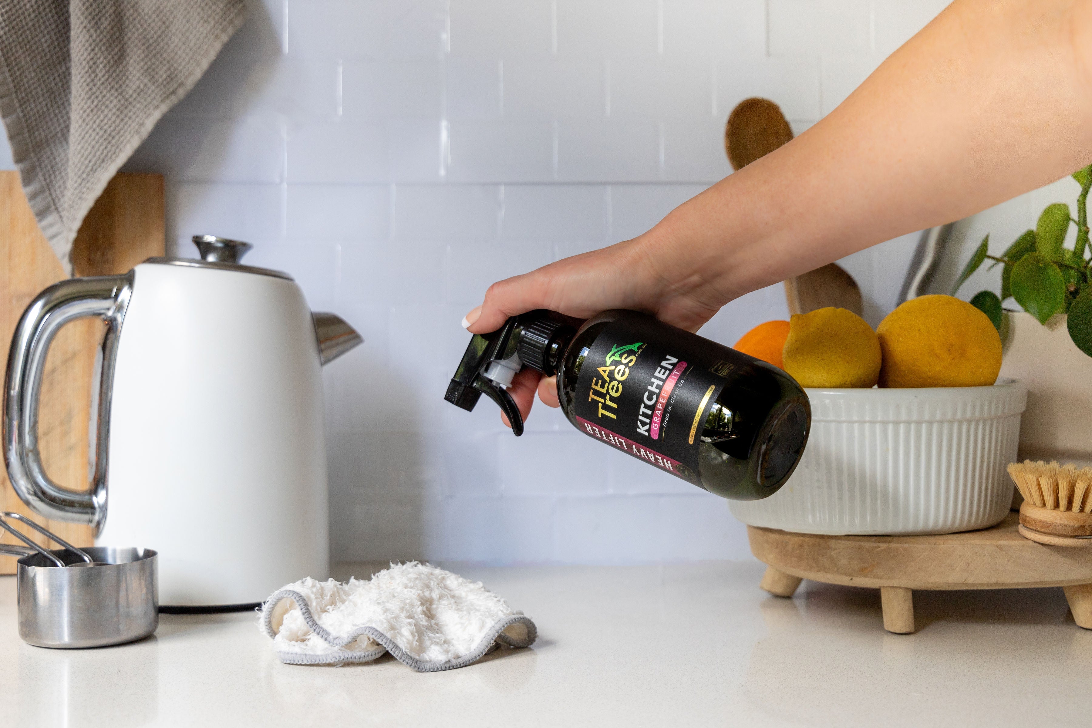Kitchen & Beyond Eco Trio - 3 bottles, 12 tablets plus 2 free bamboo cloths (valued at $18.50)